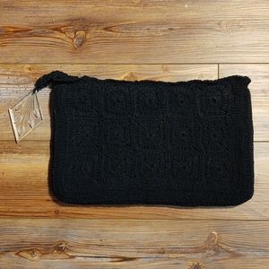 Vintage 50's Black Crocheted M.E. Product Handbag